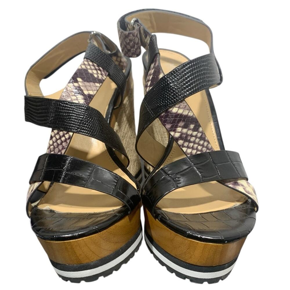 Michael Michael Kors Snakeskin Espadrill Wedges SZ 9 - Picture 5 of 8